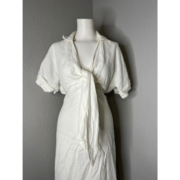 Just BEE Queen Chiara Dress V Neck Ecru XS - Picture 7 of 11